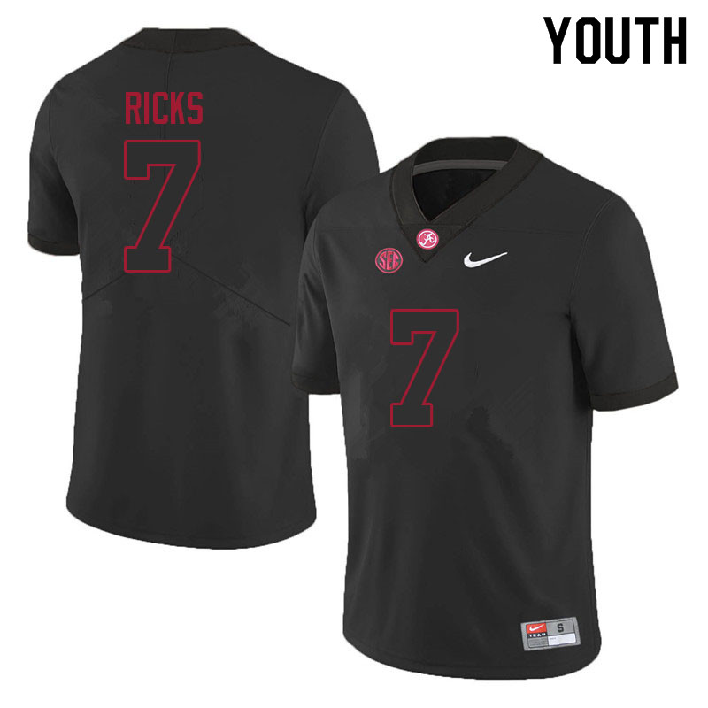 Youth #7 Eli Ricks Alabama Crimson Tide College Football Jerseys Sale-Black